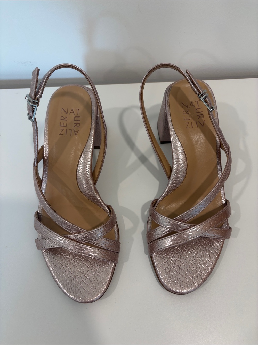 Naturalizer Metallic Pink Slingback Sandals